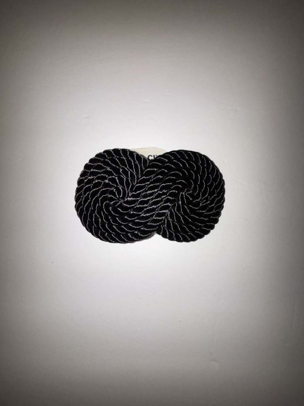Vintage Black Braided Rope Knot Hair Barrette